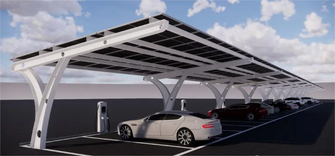 Estacionamento de painéis solares para veículos elétricos com pilha de carregamento 2 em 1 solução de carregamento 0