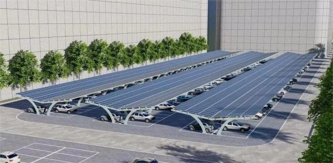 Estacionamento de painéis solares para veículos elétricos com pilha de carregamento 2 em 1 solução de carregamento 2