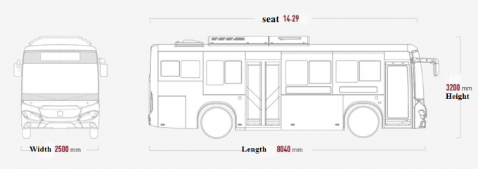 Autobus elétrico puro de 8 metros TEG6803BEV com espaço espaçoso 2